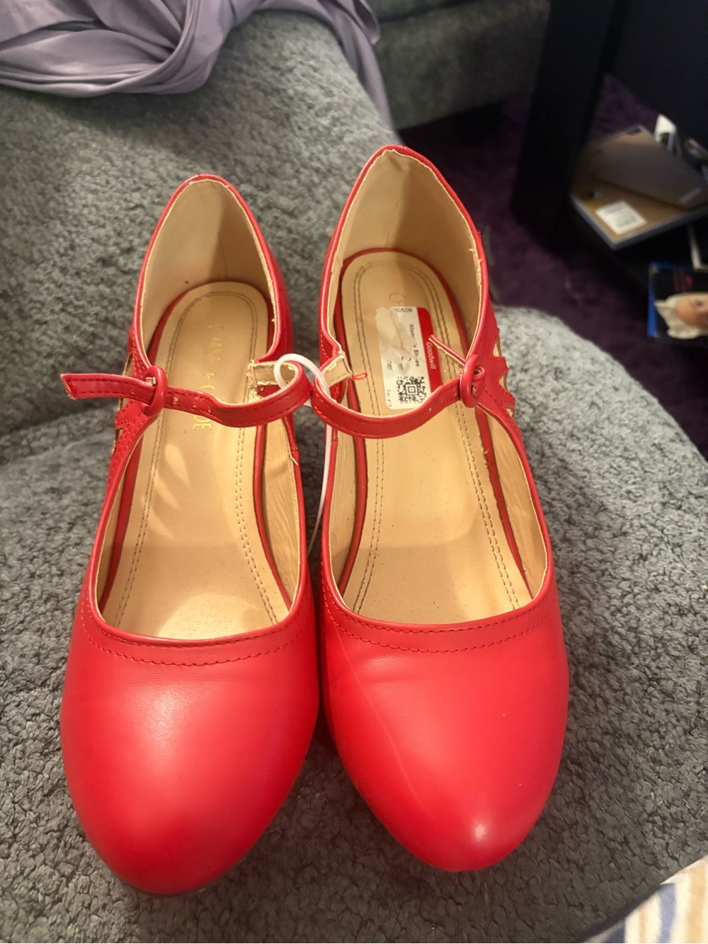 Chase + Chloe Red Mary Jane Heels
